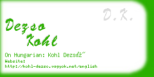 dezso kohl business card